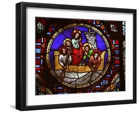 Stained Glass Window of the Miracle of Fishing, Lyon, Rhone, France, Europe-Godong-Framed Photographic Print