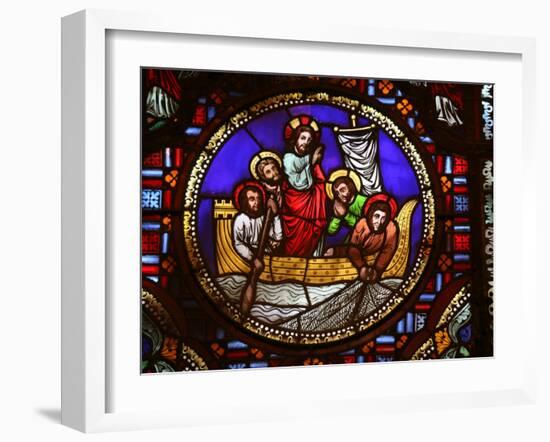 Stained Glass Window of the Miracle of Fishing, Lyon, Rhone, France, Europe-Godong-Framed Photographic Print