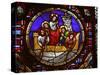 Stained Glass Window of the Miracle of Fishing, Lyon, Rhone, France, Europe-Godong-Stretched Canvas