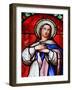 Stained Glass Window of the Virgin Mary, Beaune, Cote D'Or, Burgundy, France, Europe-Godong-Framed Photographic Print