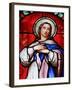 Stained Glass Window of the Virgin Mary, Beaune, Cote D'Or, Burgundy, France, Europe-Godong-Framed Photographic Print