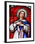 Stained Glass Window of the Virgin Mary, Beaune, Cote D'Or, Burgundy, France, Europe-Godong-Framed Photographic Print