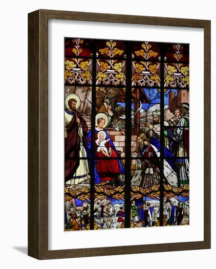 Stained Glass Window of the Visit of the Magi, St. Gatien Cathedral, Tours, Indre-Et-Loire-Godong-Framed Photographic Print