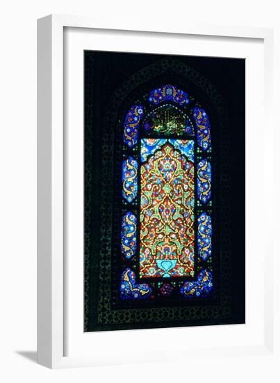 Stained Glass Window, Suleymaniye Mosque, 1557-null-Framed Photographic Print