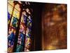 Stained Glass Window Throwing Light on Fresco, St. Vitus Cathedral, Prague, Czech Republic-Richard Nebesky-Mounted Photographic Print