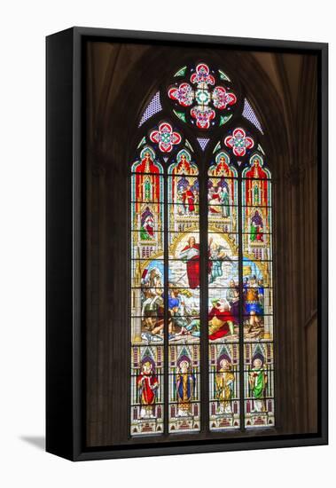 Stained-Glass Window-G and M Therin-Weise-Framed Stretched Canvas