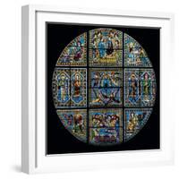 Stained Glass Window-Duccio Di buoninsegna-Framed Art Print