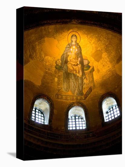 Stained Glass Windows and Artwork on Walls and Ceilings of Hagia Sophia, Istanbul, Turkey-Darrell Gulin-Stretched Canvas
