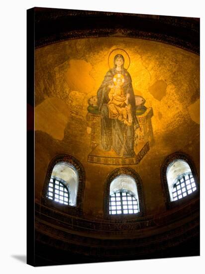 Stained Glass Windows and Artwork on Walls and Ceilings of Hagia Sophia, Istanbul, Turkey-Darrell Gulin-Stretched Canvas