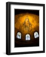 Stained Glass Windows and Artwork on Walls and Ceilings of Hagia Sophia, Istanbul, Turkey-Darrell Gulin-Framed Photographic Print