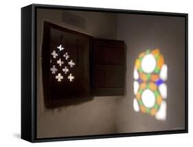 Stained Glass Windows, Dar Al Hajar, Wadi Dhar, Yemen-Michele Falzone-Framed Stretched Canvas