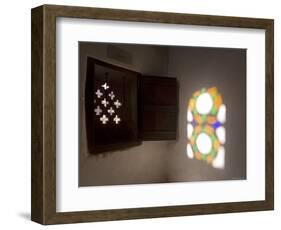 Stained Glass Windows, Dar Al Hajar, Wadi Dhar, Yemen-Michele Falzone-Framed Photographic Print