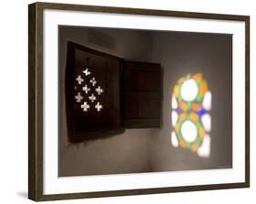 Stained Glass Windows, Dar Al Hajar, Wadi Dhar, Yemen-Michele Falzone-Framed Photographic Print