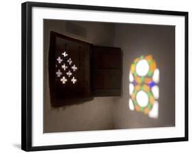 Stained Glass Windows, Dar Al Hajar, Wadi Dhar, Yemen-Michele Falzone-Framed Photographic Print