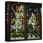 Stained glass windows depicting The Annunciation and Adam and Eve in the Garden of Eden-English School-Stretched Canvas