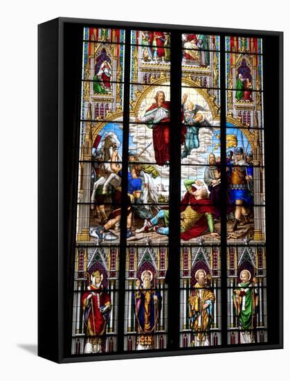 Stained Glass Windows in Cologne Cathedral, Cologne, North Rhine Westphalia, Germany-Yadid Levy-Framed Stretched Canvas