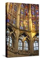 Stained Glass Windows Inside Saint Pierre Church Abbey in Chartres-Julian Elliott-Stretched Canvas