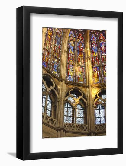 Stained Glass Windows Inside Saint Pierre Church Abbey in Chartres-Julian Elliott-Framed Photographic Print