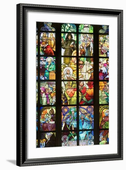 Stained Glass Windows of St. Vitus Cathedral-null-Framed Photo