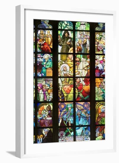 Stained Glass Windows of St. Vitus Cathedral-null-Framed Photo