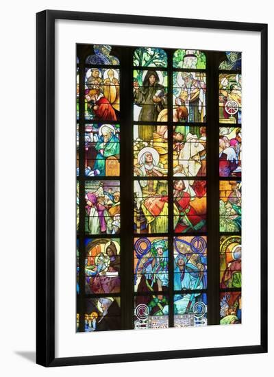 Stained Glass Windows of St. Vitus Cathedral-null-Framed Photo