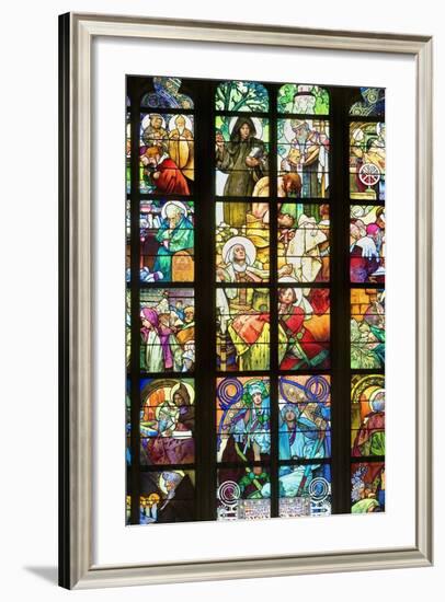 Stained Glass Windows of St. Vitus Cathedral-null-Framed Photo