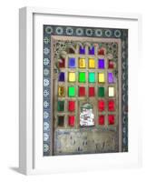 Stained Glasses in City Palace, Udaipur, Rajasthan, India-Keren Su-Framed Photographic Print