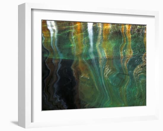 Stained Rock Underwater, Pictured Rocks National Lakeshore, Michigan, USA-Claudia Adams-Framed Premium Photographic Print