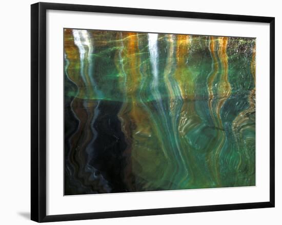 Stained Rock Underwater, Pictured Rocks National Lakeshore, Michigan, USA-Claudia Adams-Framed Photographic Print