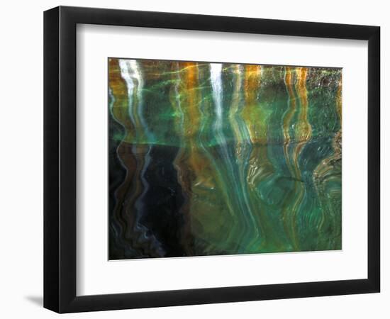 Stained Rock Underwater, Pictured Rocks National Lakeshore, Michigan, USA-Claudia Adams-Framed Photographic Print