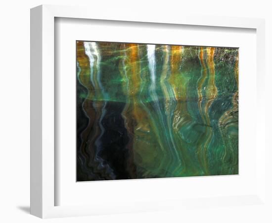 Stained Rock Underwater, Pictured Rocks National Lakeshore, Michigan, USA-Claudia Adams-Framed Photographic Print