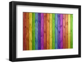 Stained Wooden Wall Background Texture-molodec-Framed Photographic Print