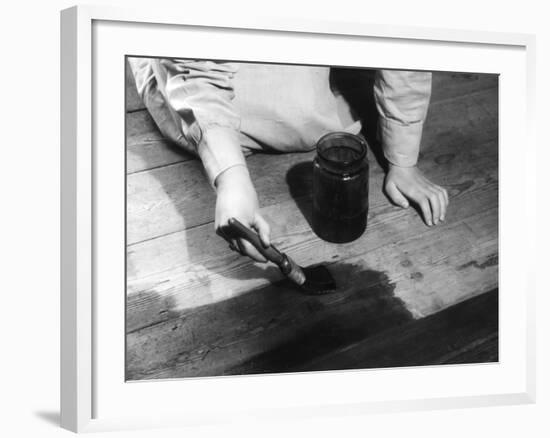 Staining Floorboards-Elsie Collins-Framed Photographic Print