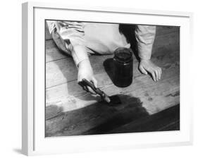 Staining Floorboards-Elsie Collins-Framed Photographic Print