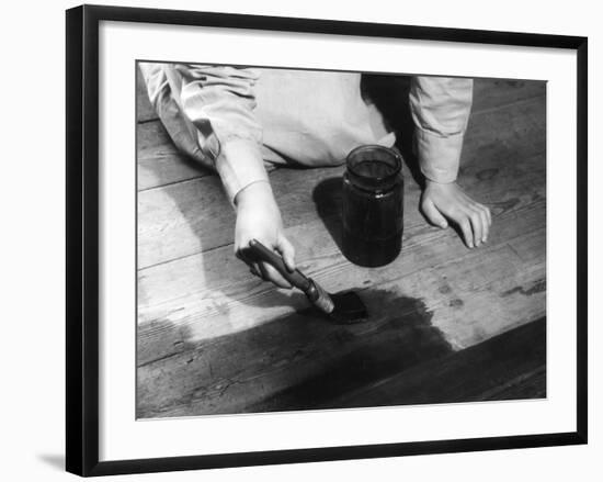 Staining Floorboards-Elsie Collins-Framed Photographic Print