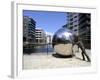 Stainless Steel Sculpture By Kevin Atherton, Clarence Dock, Leeds, West Yorkshire, England, Uk-Peter Richardson-Framed Photographic Print