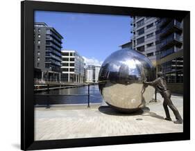 Stainless Steel Sculpture By Kevin Atherton, Clarence Dock, Leeds, West Yorkshire, England, Uk-Peter Richardson-Framed Photographic Print