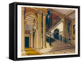 Stair Case, Buckingham House, 'The History of Royal Residences', engraved by William James Bennett-Richard Cattermole-Framed Stretched Canvas