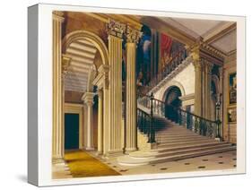Stair Case, Buckingham House, 'The History of Royal Residences', engraved by William James Bennett-Richard Cattermole-Stretched Canvas