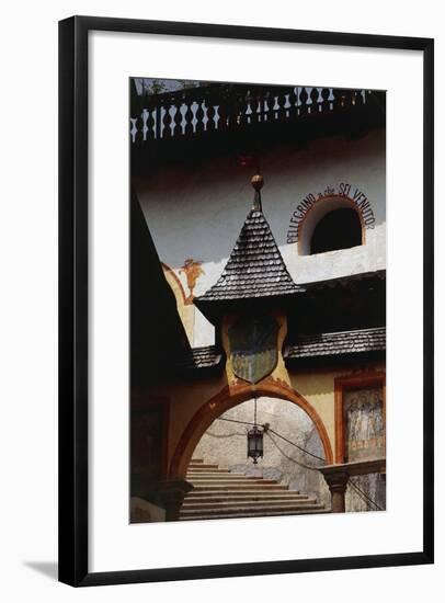 Staircase and Access Way to Basilica of St Romedius-null-Framed Giclee Print