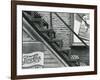 Staircase and Advertisements, New York, c. 1945-Brett Weston-Framed Photographic Print