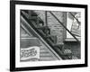 Staircase and Advertisements, New York, c. 1945-Brett Weston-Framed Photographic Print