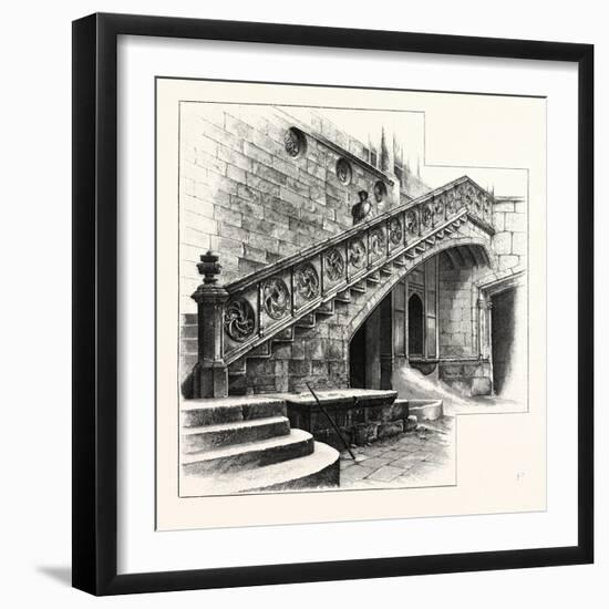 Staircase at the Entrance to the Casa De La Disputacion. Barcelona, Spain-null-Framed Giclee Print