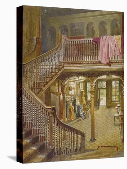 Staircase at Wandsworth Manor House, St John's Hill, Wandsworth, London, 1887-John Crowther-Stretched Canvas