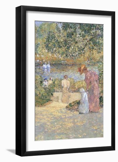 Staircase In Central Park-Childe Hassam-Framed Art Print