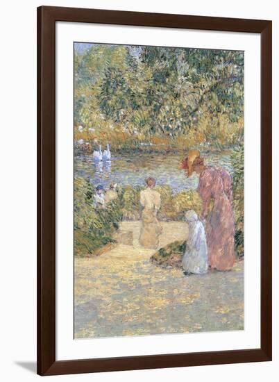 Staircase In Central Park-Childe Hassam-Framed Art Print