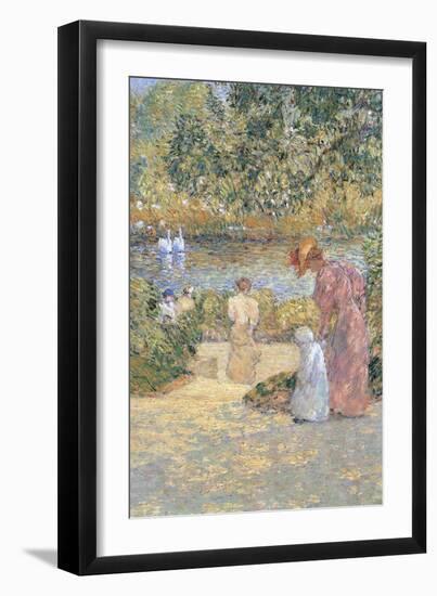 Staircase In Central Park-Childe Hassam-Framed Art Print