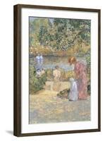 Staircase In Central Park-Childe Hassam-Framed Art Print