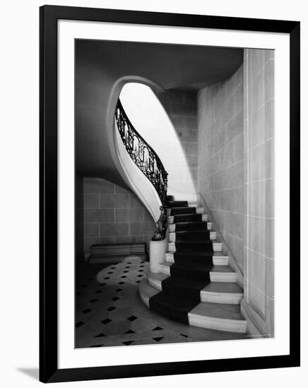 Staircase Inside Mansion Named Carolands, Built by Mrs. Harriet Pullman Carolan Schermerhorn-Nat Farbman-Framed Photographic Print