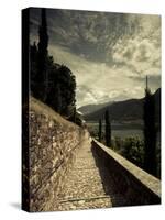 Staircase Leading Towards a Church, Chiesa Santa Maria Del Sasso, Morcote, Lake Lugano, Ticino, ...-null-Stretched Canvas